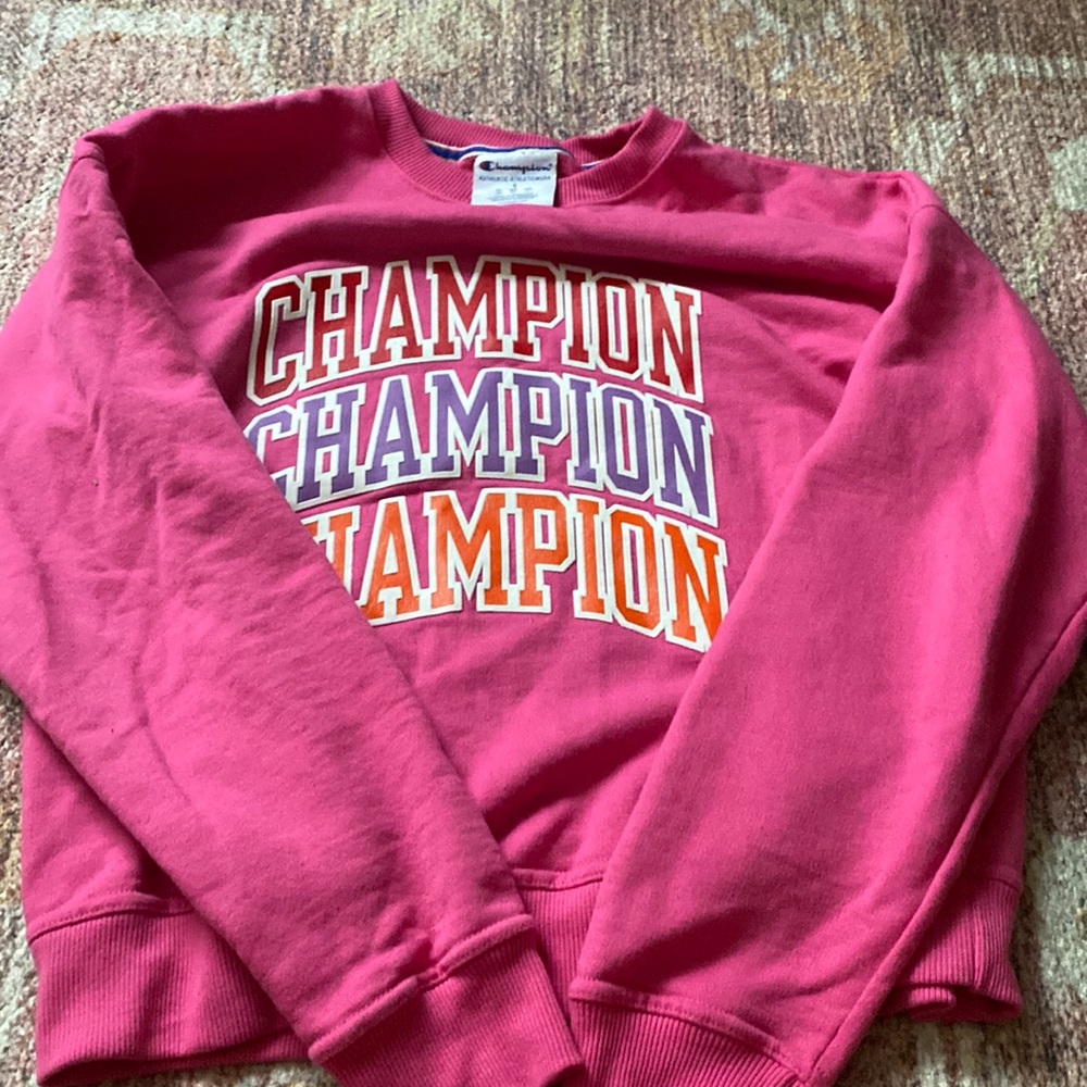 pink champion  crewneck